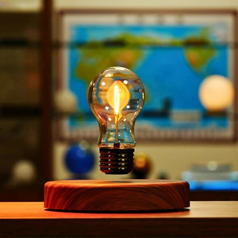 Levitating Bulb Lamp Magnetic Floating Light Desk Lamp Table Lamp Night Light Automatic Rotating Light for Unique Gifts